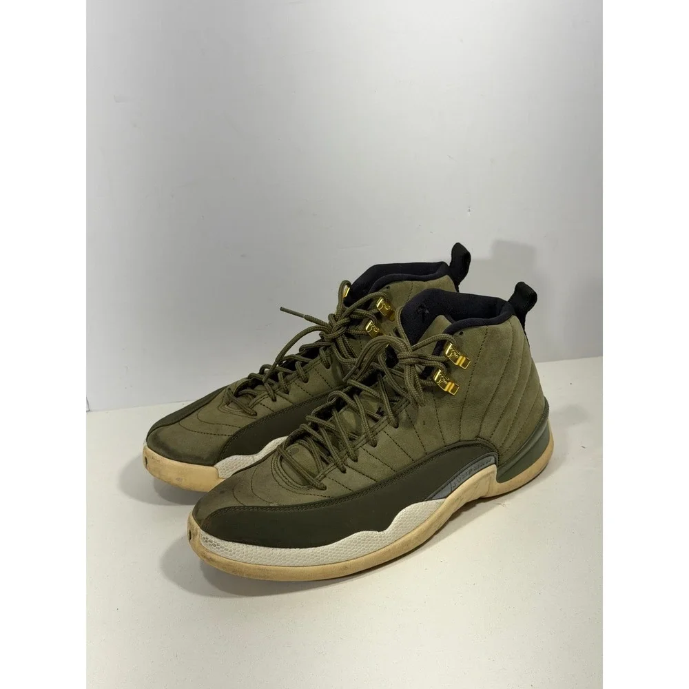 Jordan 12 Retro Chris Paul Class of 2003 Olive Canvas Gold 130690-301 Mens sz 10